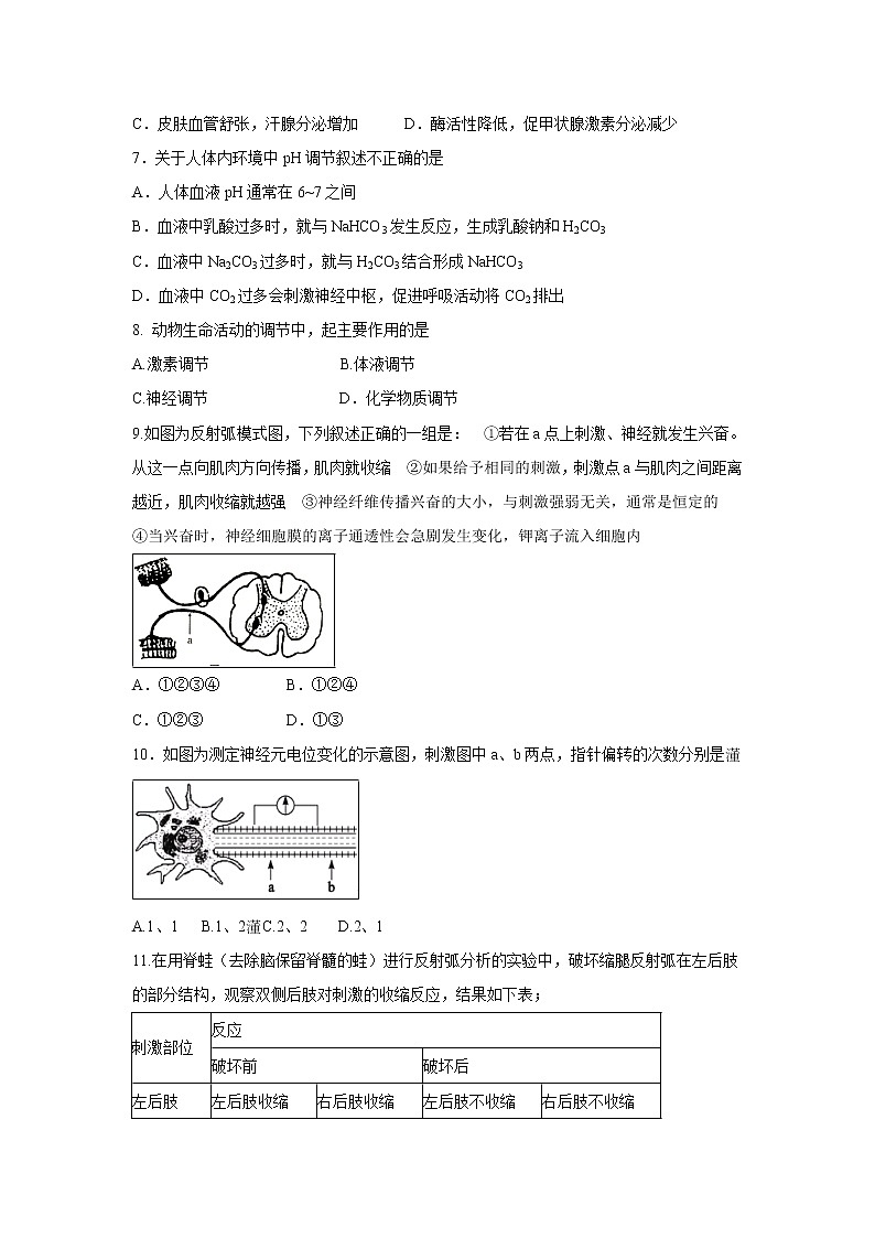 【生物】湖北省宜昌市葛洲坝中学2019-2020学年高二上学期期中考试试题02