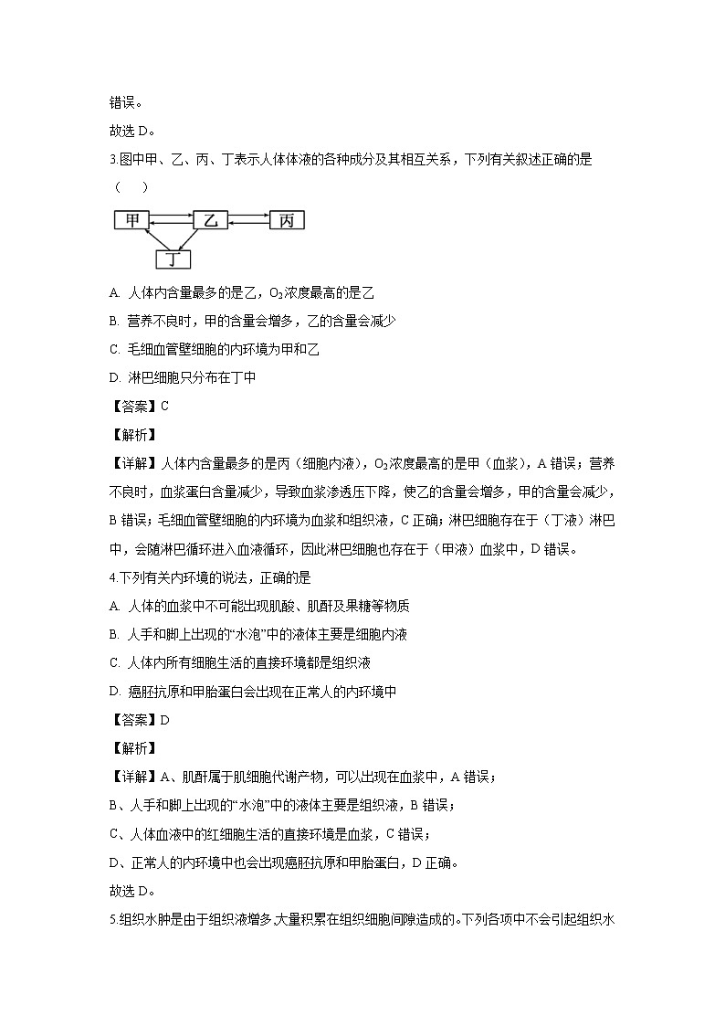 【生物】河北省唐山市玉田县2019-2020学年高二上学期期中考试试题（解析版）第2页