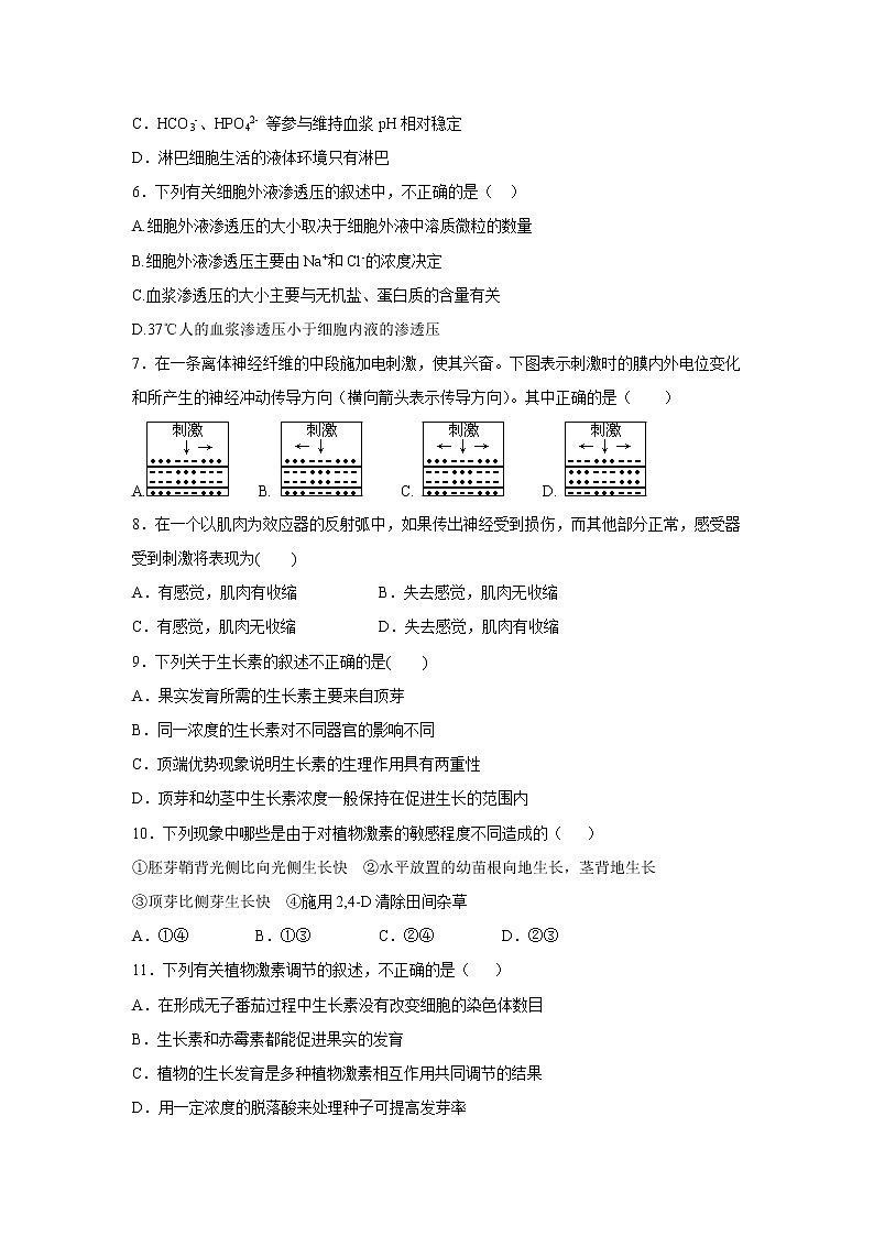 【生物】河北省唐山遵化市2019-2020学年高二上学期期中考试试题02
