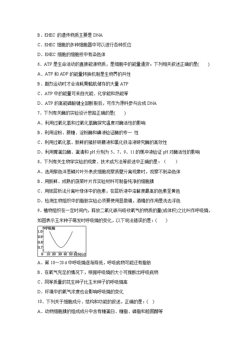 【生物】江西省上饶市“山江湖”协作体2019-2020学年高二上学期期中联考（统招班）试题02