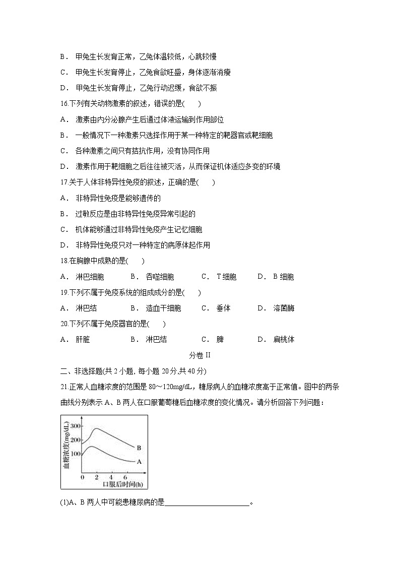 【生物】湖南省益阳市第六中学2019-2020学年高二上学期期中考试（学考）试题（解析版）03