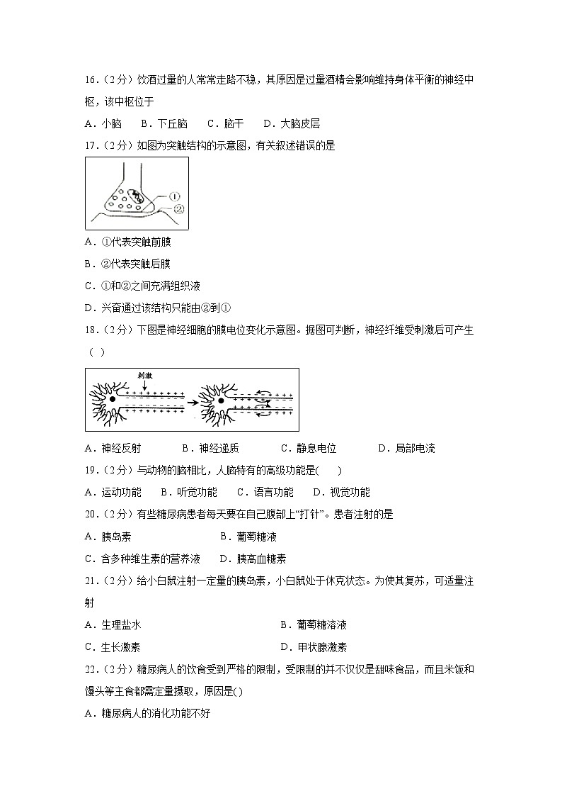【生物】湖南省邵东县创新实验学校2019-2020学年高二上学期期中考试（文）试题03