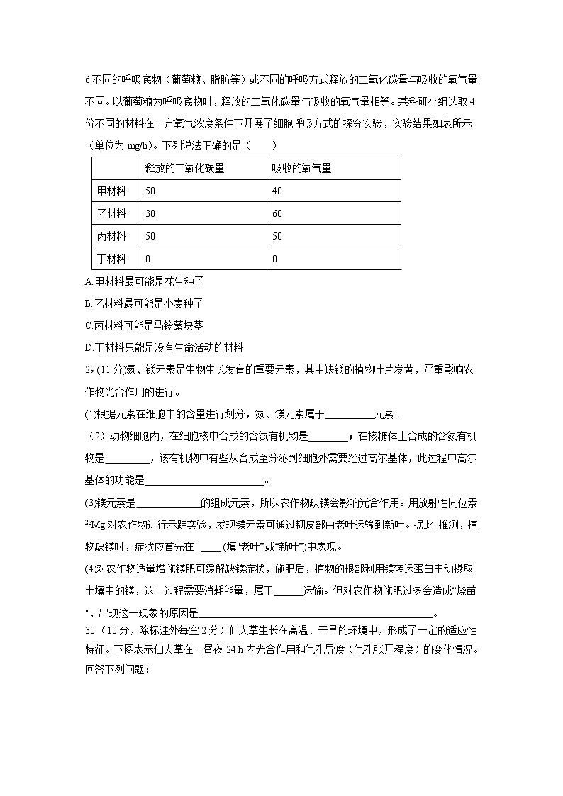 【生物】四川省威远中学2019-2020学年高二下学期第三次月考理综-试题第2页