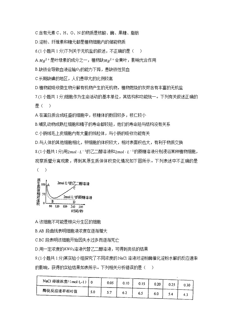 【生物】云南省弥勒市第一中学2019-2020学年高二下学期第四次月考试题02