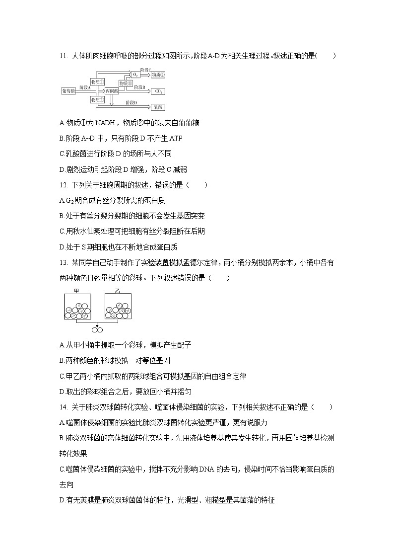 【生物】浙江省丽水五校2019-2020学年高二3月联考试题03