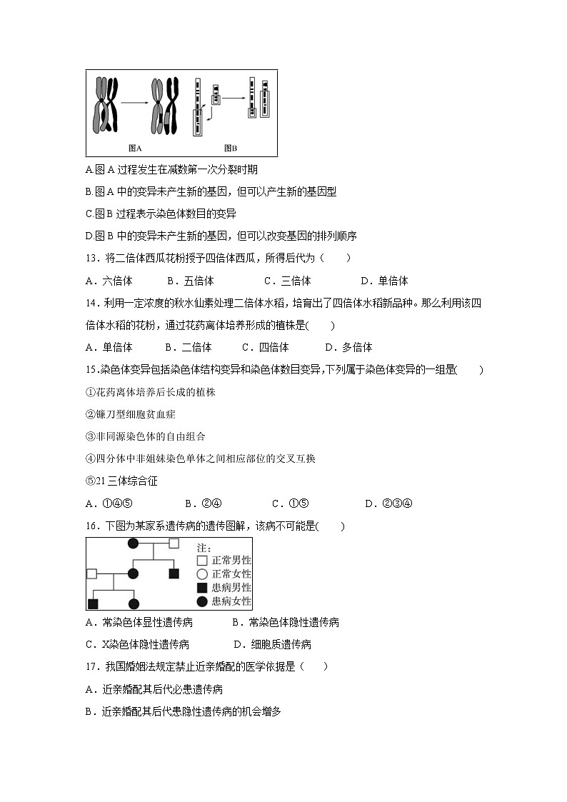 【生物】福建省莆田第二十五中学2019-2020学年高二上学期期中考试试题03