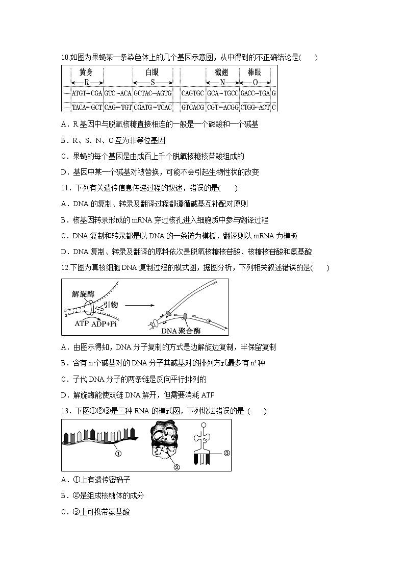 【生物】福建省永泰县第一中学2019-2020学年高二上学期期中考试03