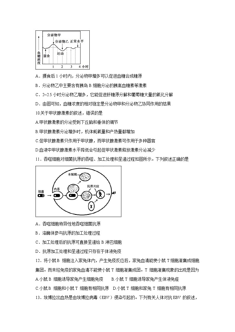 【生物】北京市丰台区2019-2020学年高二上学期期中考试（A卷）试题03