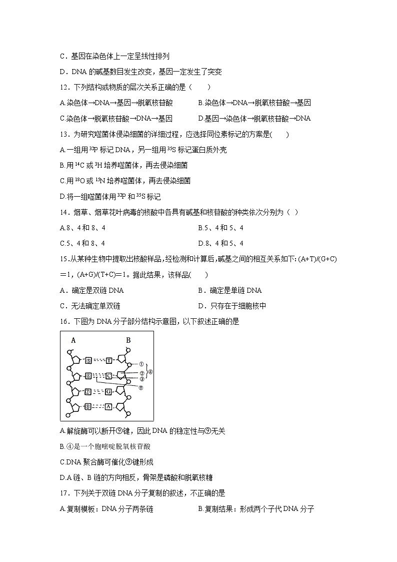 【生物】福建省莆田第七中学2019-2020学年高二上学期期中考试试题03