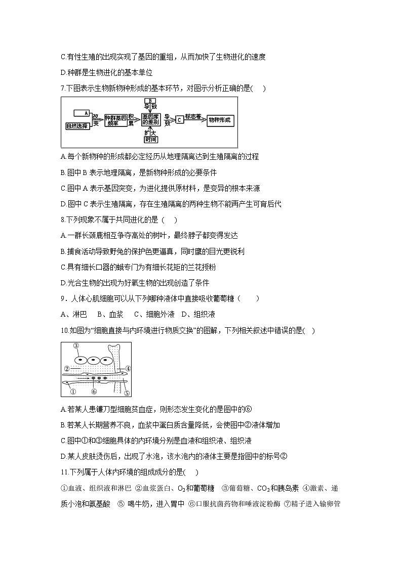 【生物】四川省威远中学2019-2020学年高二上学期半期考试试题第2页