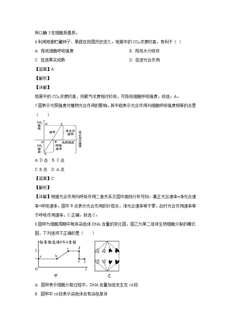 【生物】湖南省张家界市一中2019-2020学年高二3月月考试题（解析版）第3页