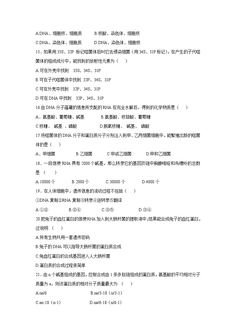 【生物】辽宁省沈阳市第一七O中学2019-2020学年高二上学期月考试卷第3页