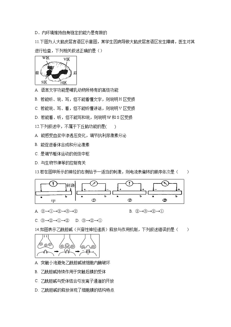 【生物】辽宁师大附中2019-2020学年高二上学期10月月考试题第3页