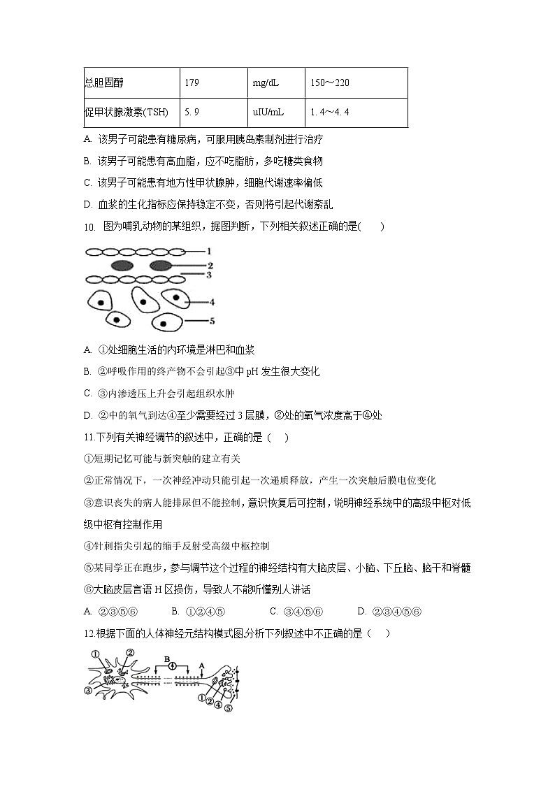 【生物】内蒙古包钢一中2019-2020学年高二上学期10月月考 试卷03