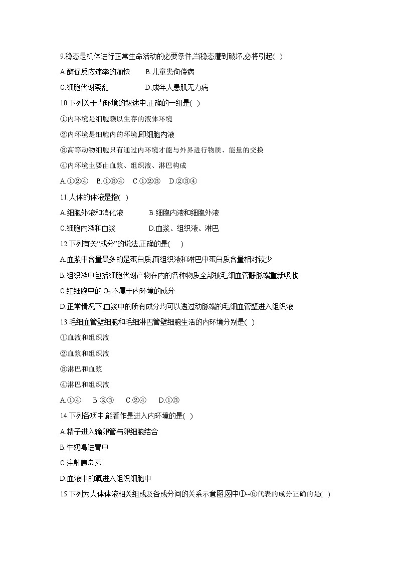 【生物】辽宁省阜新市第二高级中学2019-2020学年高二上学期第一次月考试卷02