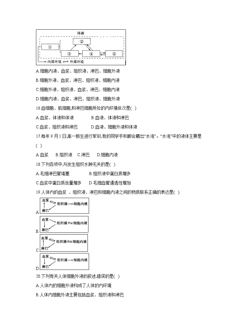 【生物】辽宁省阜新市第二高级中学2019-2020学年高二上学期第一次月考试卷03