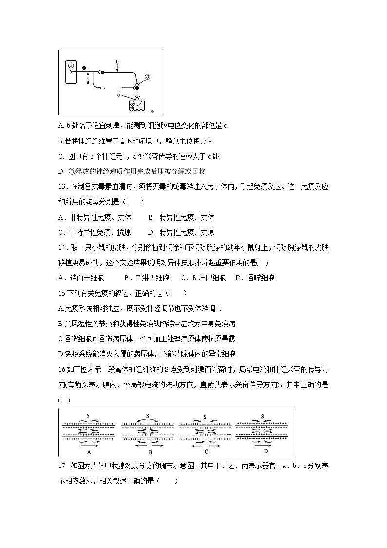 【生物】山西省运城市永济涑北中学2019-2020学年高二上学期9月月考试题第3页