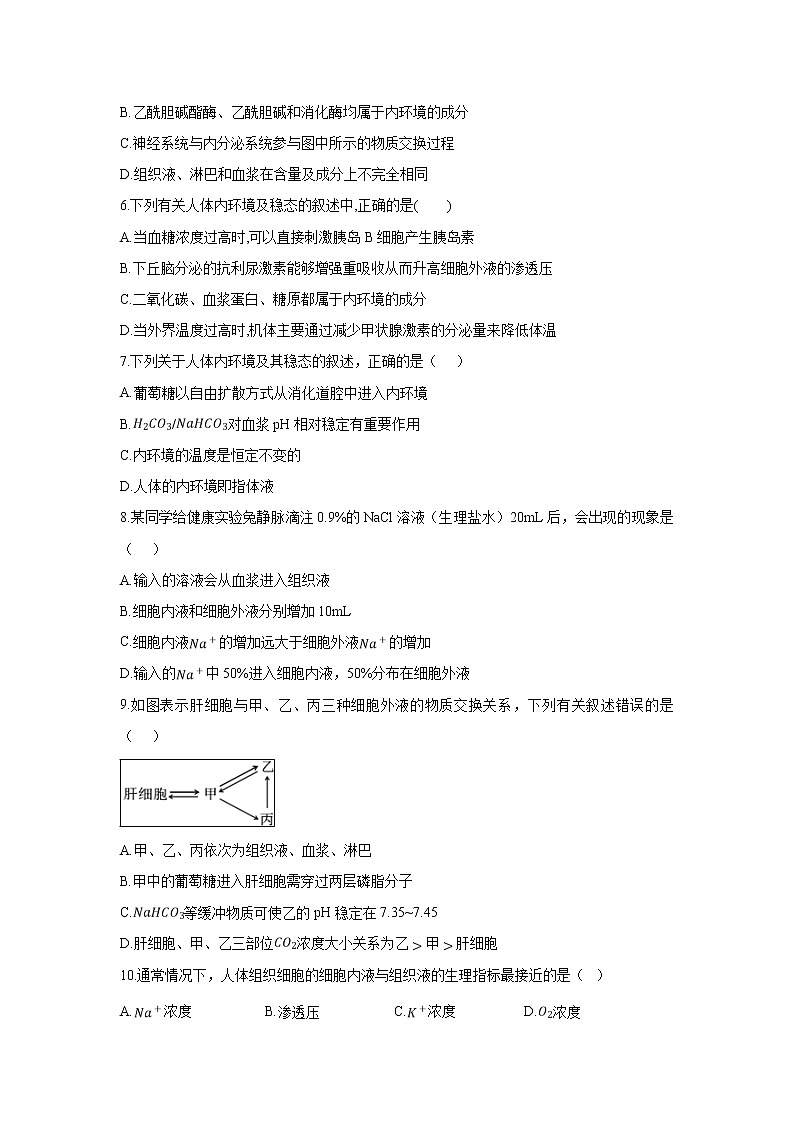 【生物】四川省峨眉第二中学校2019-2020学年高二10月月考试题02