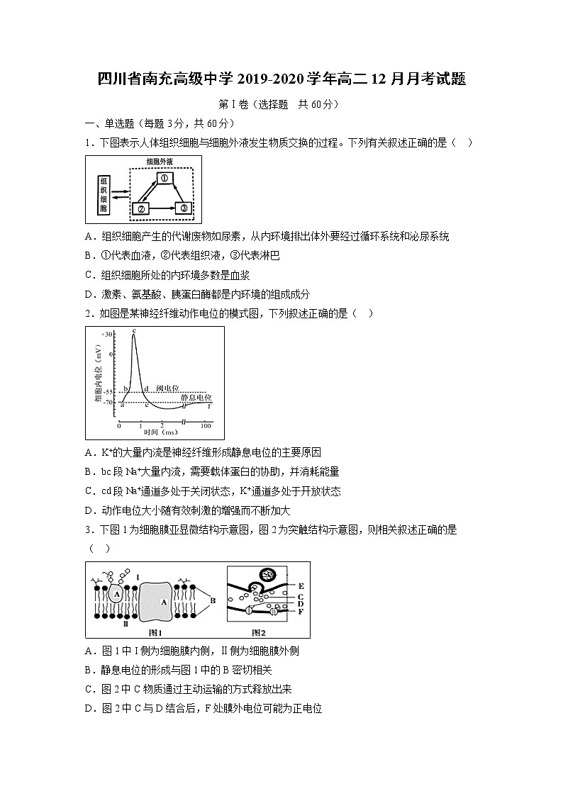 【生物】四川省南充高级中学2019-2020学年高二12月月考试题第1页
