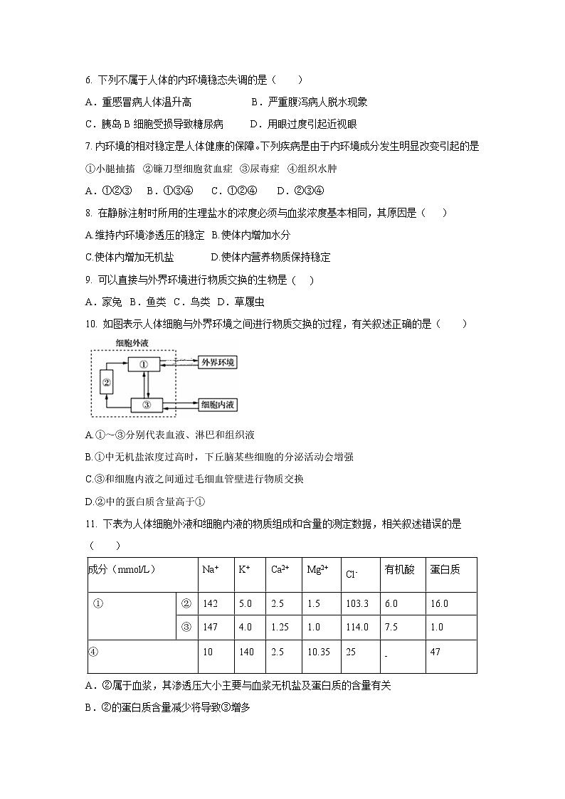 【生物】黑龙江省绥化市青冈县一中2019-2020学年高二上学期（B）班月考试卷第2页