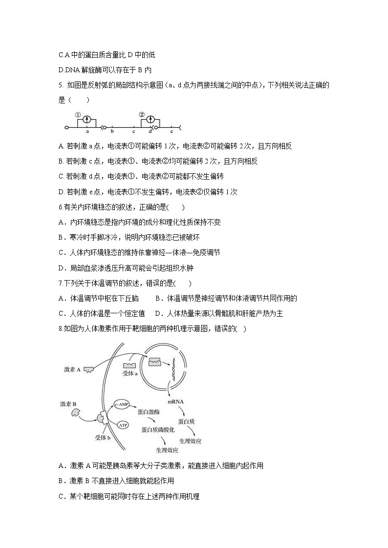 【生物】黑龙江省伊春市伊美区第二中学2019-2020学年高二上学期第一次月考试题02
