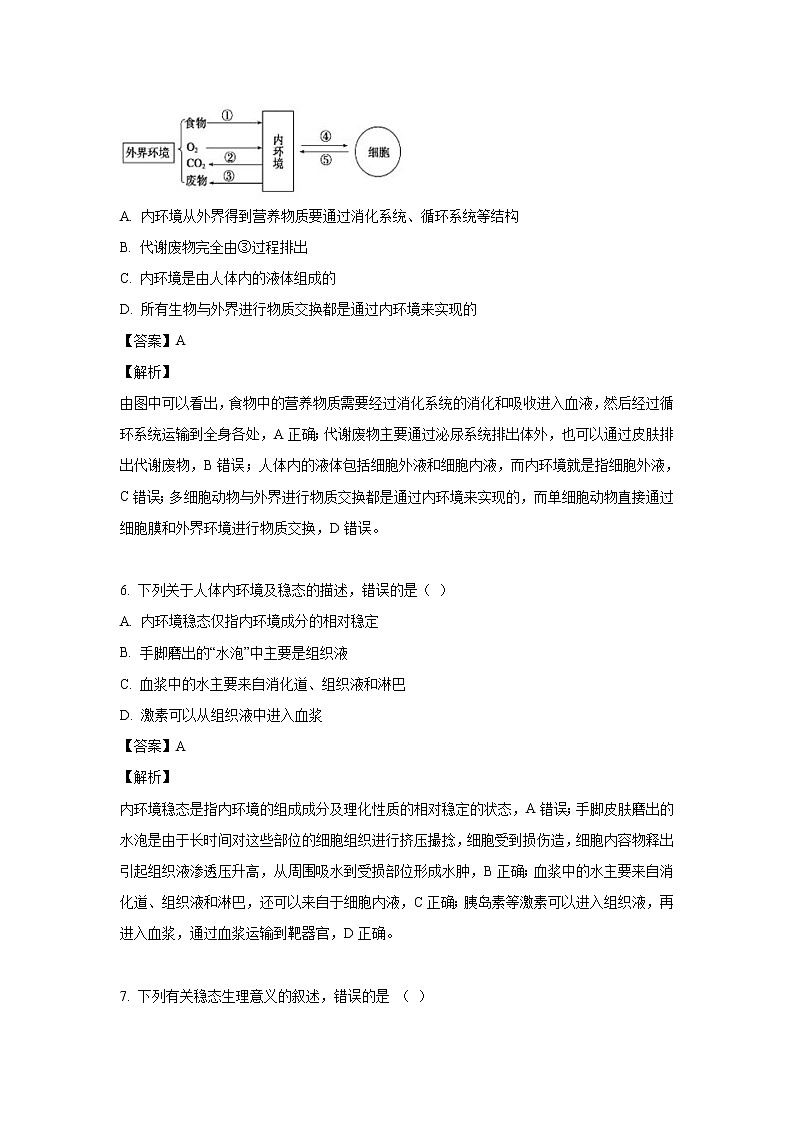 【生物】河南省周口市中英文学校2019-2020学年高二上学期第一次月考试题（解析版）03