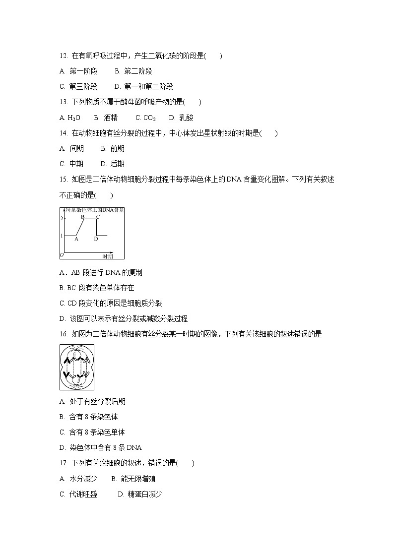 【生物】江苏省盐城市2019-2020学年高二学业水平合格性考试模拟试卷（12月）03