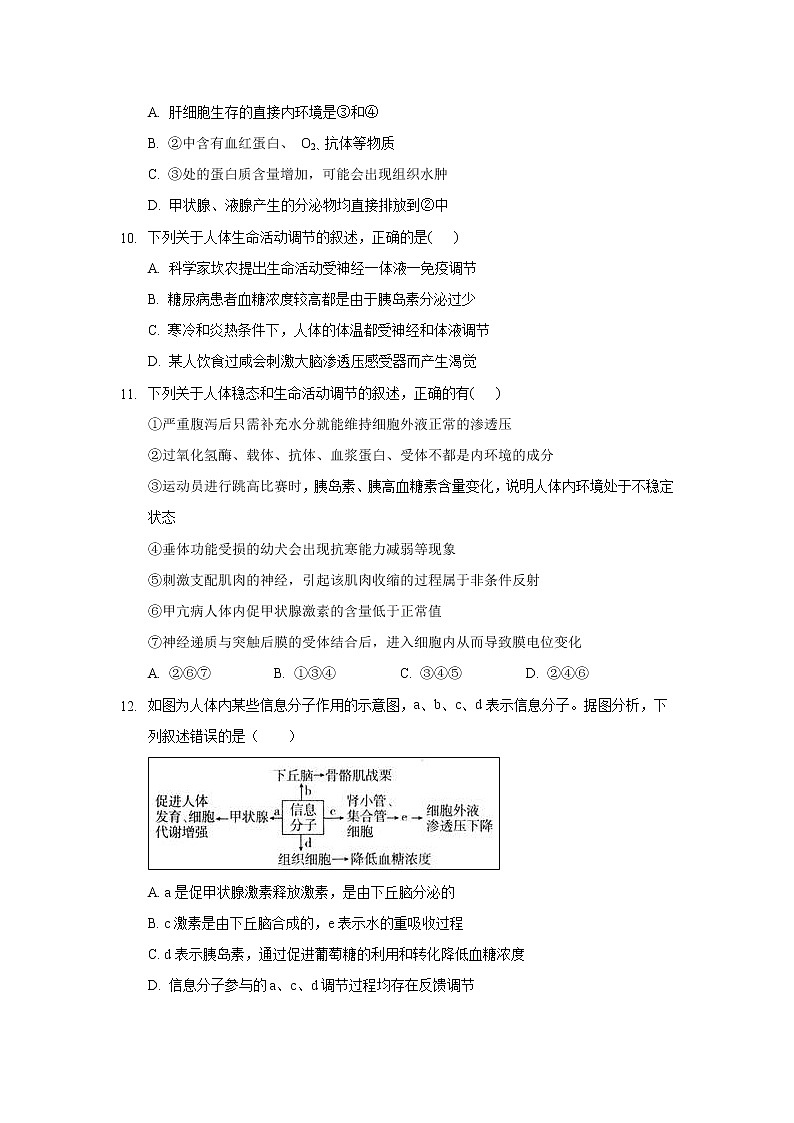 【生物】吉林省白城市通榆县第一中学2019-2020学年高二上学期第三次月考试题03