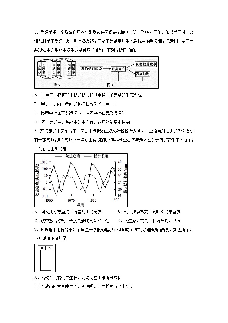 【生物】吉林省延边第二中学2019-2020学年高二12月月考试题02