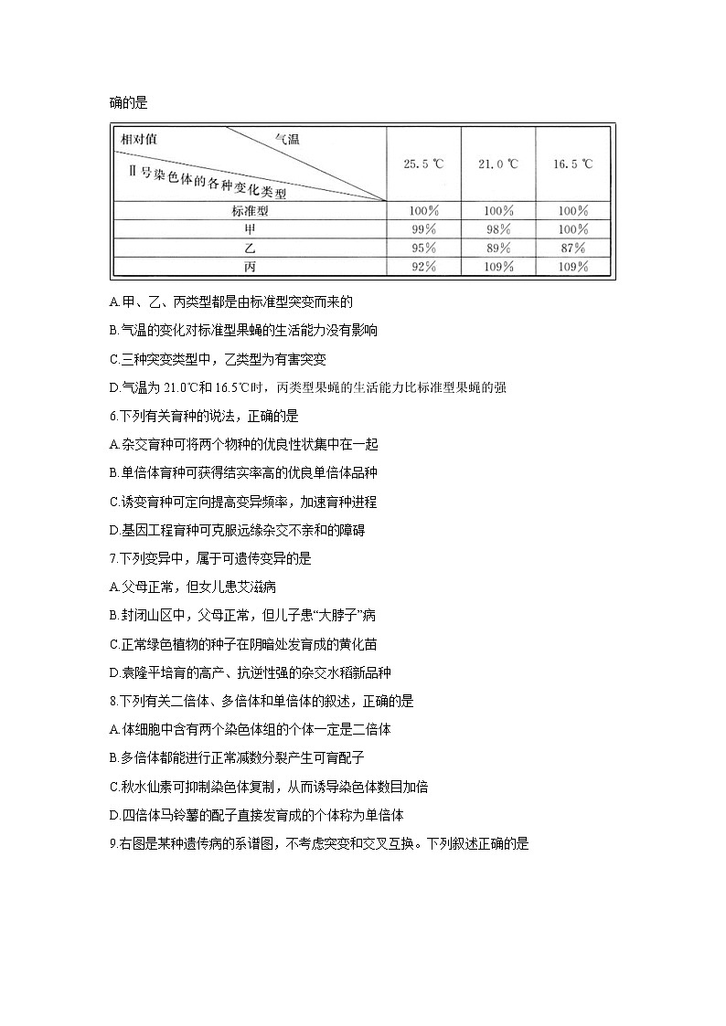 【生物】安徽省示范高中2019-2020学年高二上学期第二次考试02