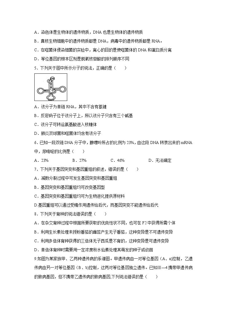 【生物】安徽省涡阳县第一中学2019-2020学年高二12月月考试题02