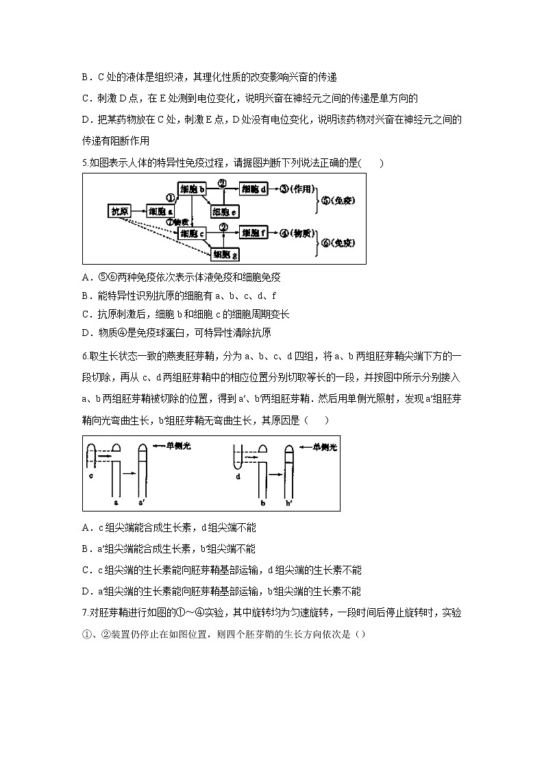 【生物】安徽省滁州市定远县育才学校2019-2020学年高二（普通班）上学期第三次月考试题02
