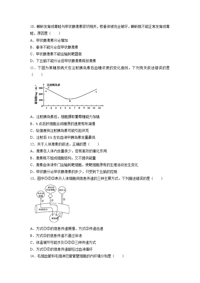 【生物】广西桂梧高中2019-2020学年高二上学期第一次月考试题03