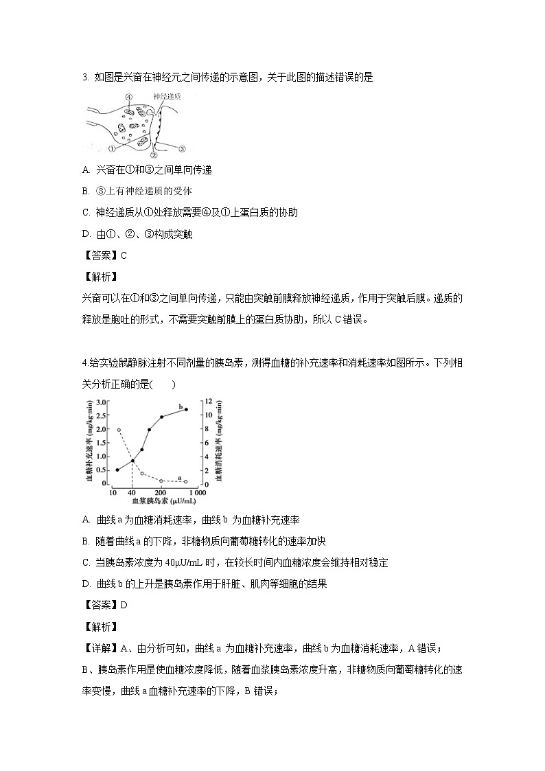 【生物】河北省承德市一中2019-2020学年高二上学期第一次月考试题（解析版）02