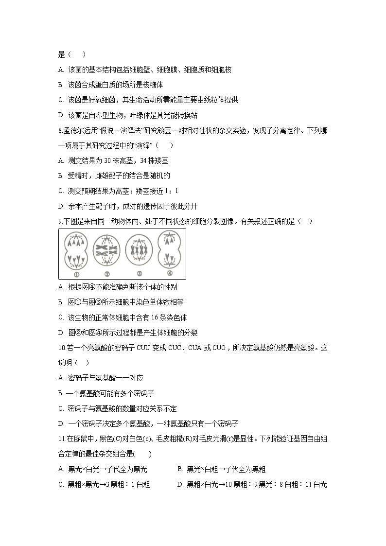 【生物】广东省蕉岭县蕉岭中学2019-2020学年高二上学期第一次段考试题第3页