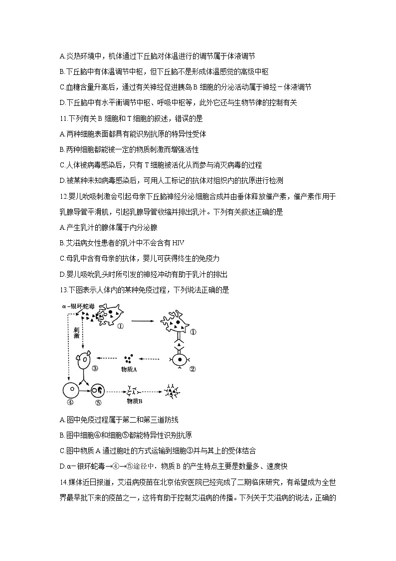 【生物】河南省天一大联考2019-2020学年高二上学期阶段性测试（二）（解析版）03