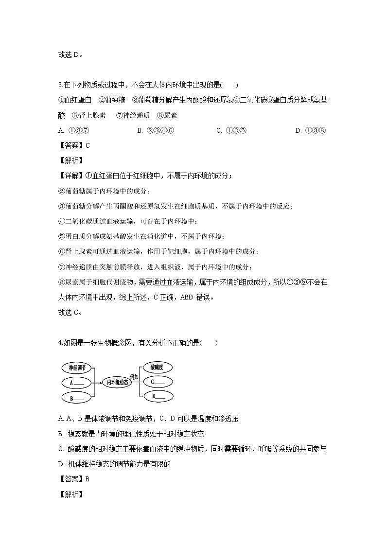 【生物】河南省漯河市五中2019-2020学年高二（9月）月考试题（解析版）第2页