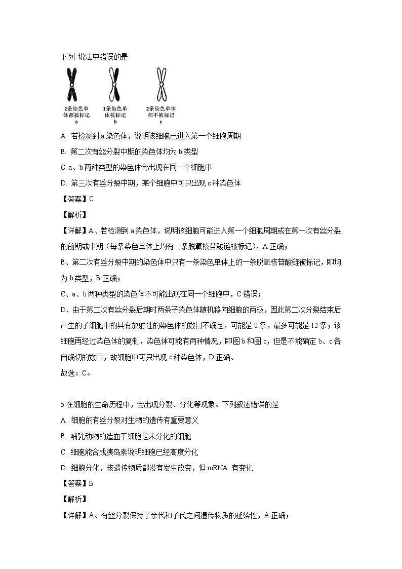 【生物】四川省成都石室中学2019-2020学年高二上学期开学考试试题（解析版）03