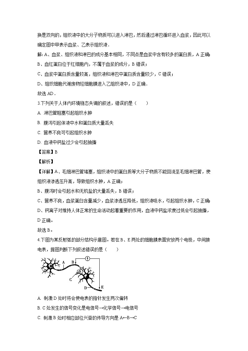 【生物】广西桂林市第十八中学2019-2020学年高二下学期开学考试试题（解析版）02