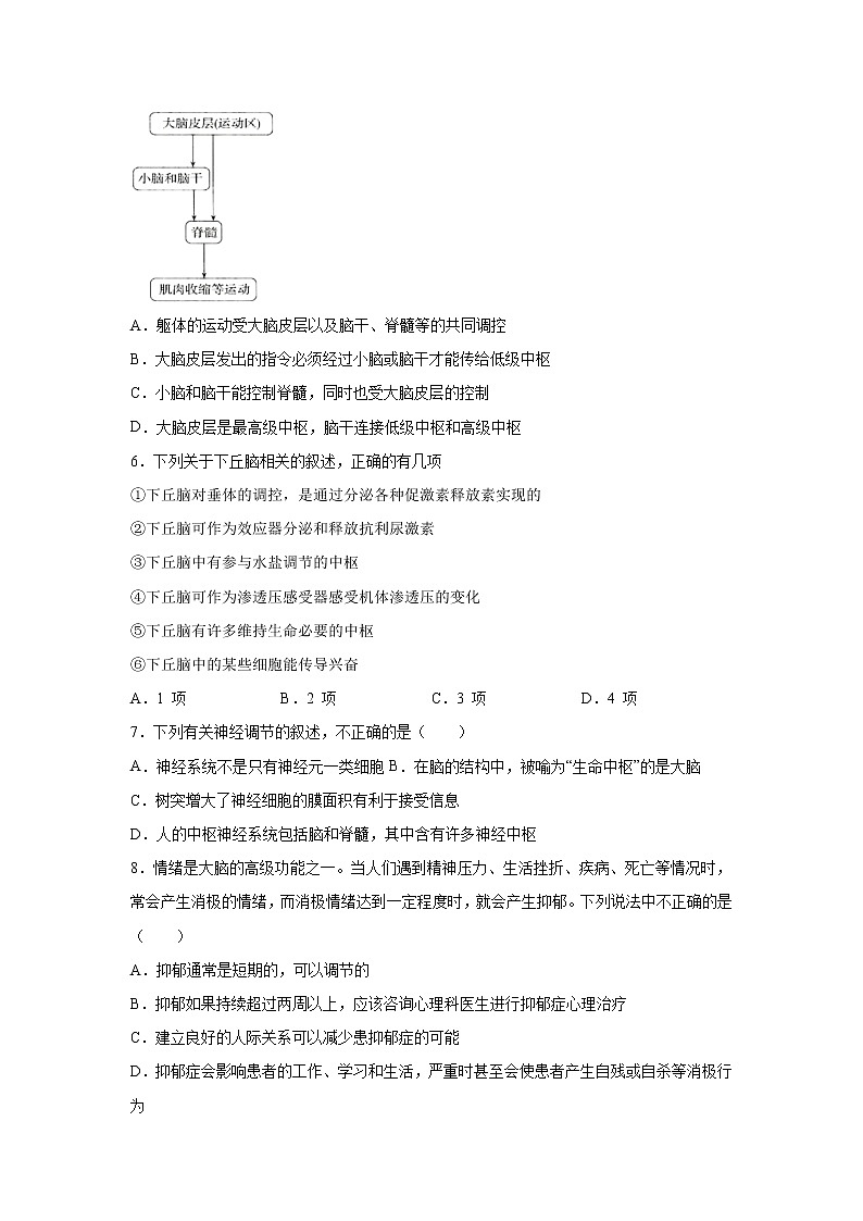 【生物】辽宁省实验中学东戴河分校2020-2021学年高二上学期第四周周测试题02