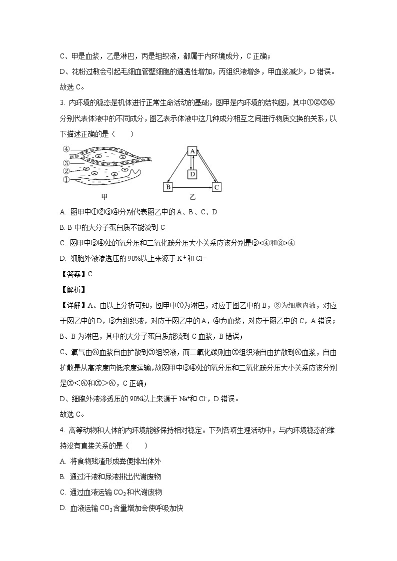 【生物】山东省枣庄市八中（东校区）2020-2021学年高二9月月考试题（解析版）第2页
