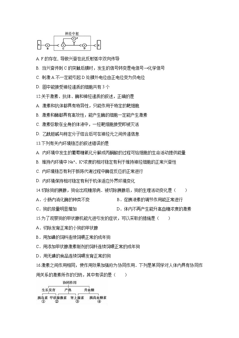 【生物】山西省侯马一中2020-2021学年高二9月测试试题（解析版）03
