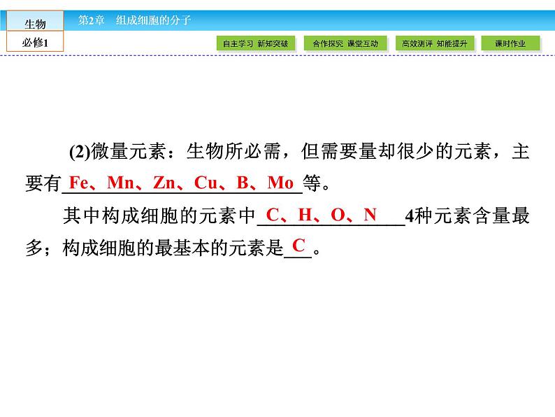 （人教版）高中生物必修一：2.1《细胞中的元素和化合物》课件（共 53张PPT）06