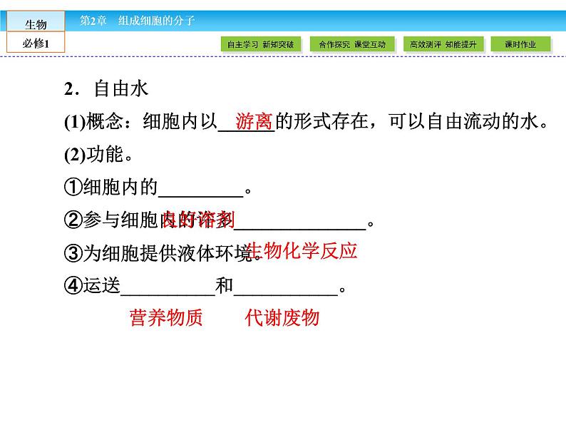 （人教版）高中生物必修一：2.5《细胞中的无机物》课件（共42 张PPT）05