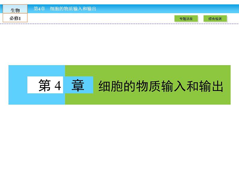 （人教版）高中生物必修一：第4章-全章章末高效整合精讲课件（共23 张PPT）01