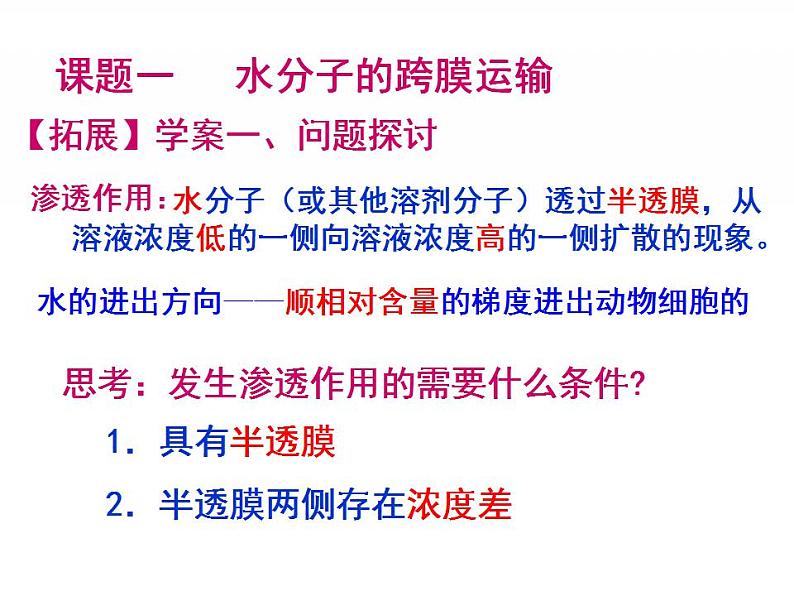 高一生物人教版必修一课件：4.1物质跨膜运输的实例课件（共 40张PPT）05