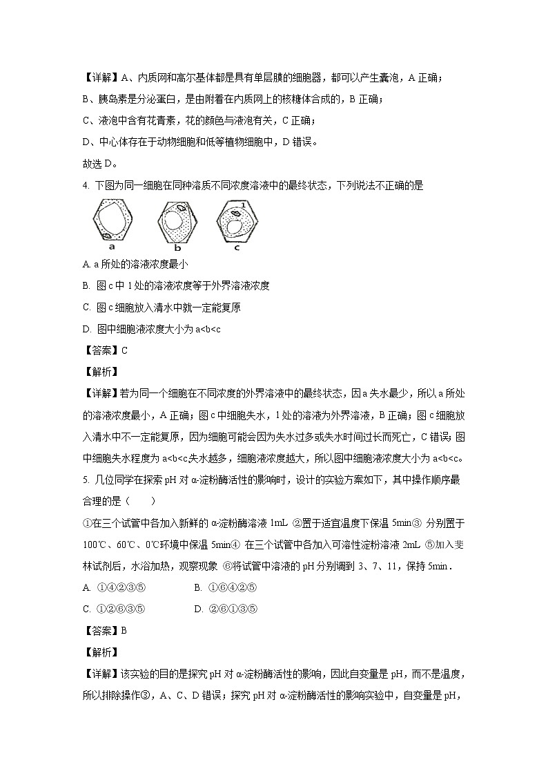 【生物】陕西省汉中市2018-2019学年高二下学期期末校际联考试题（解析版）第2页