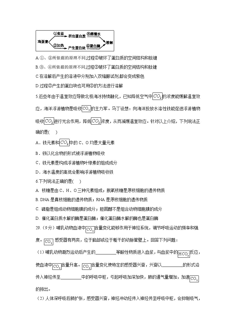 【生物】四川省棠湖中学2018-2019学年高二下学期期末考试理科综合试题02