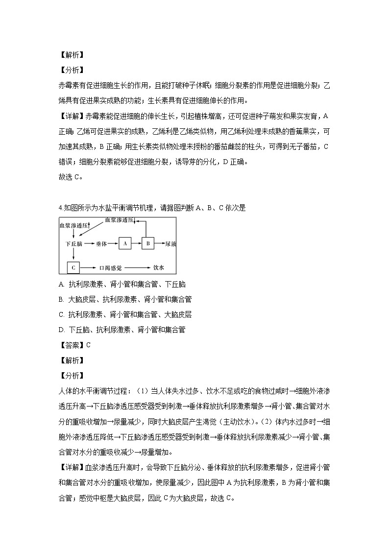 【生物】四川省宜宾市叙州区第一中学2018-2019学年高二下学期期末模拟理综试题（解析版）03