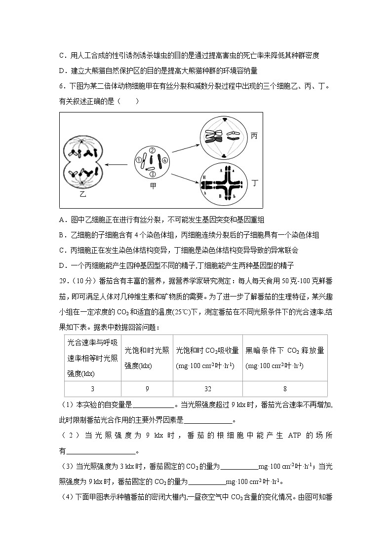【生物】四川省宜宾市第四中学2018-2019学年高二下学期下学期期末理科综合模拟试题第2页